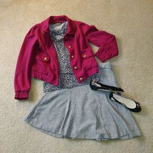 H&M Wool Blend Knee Length Belted Skirt